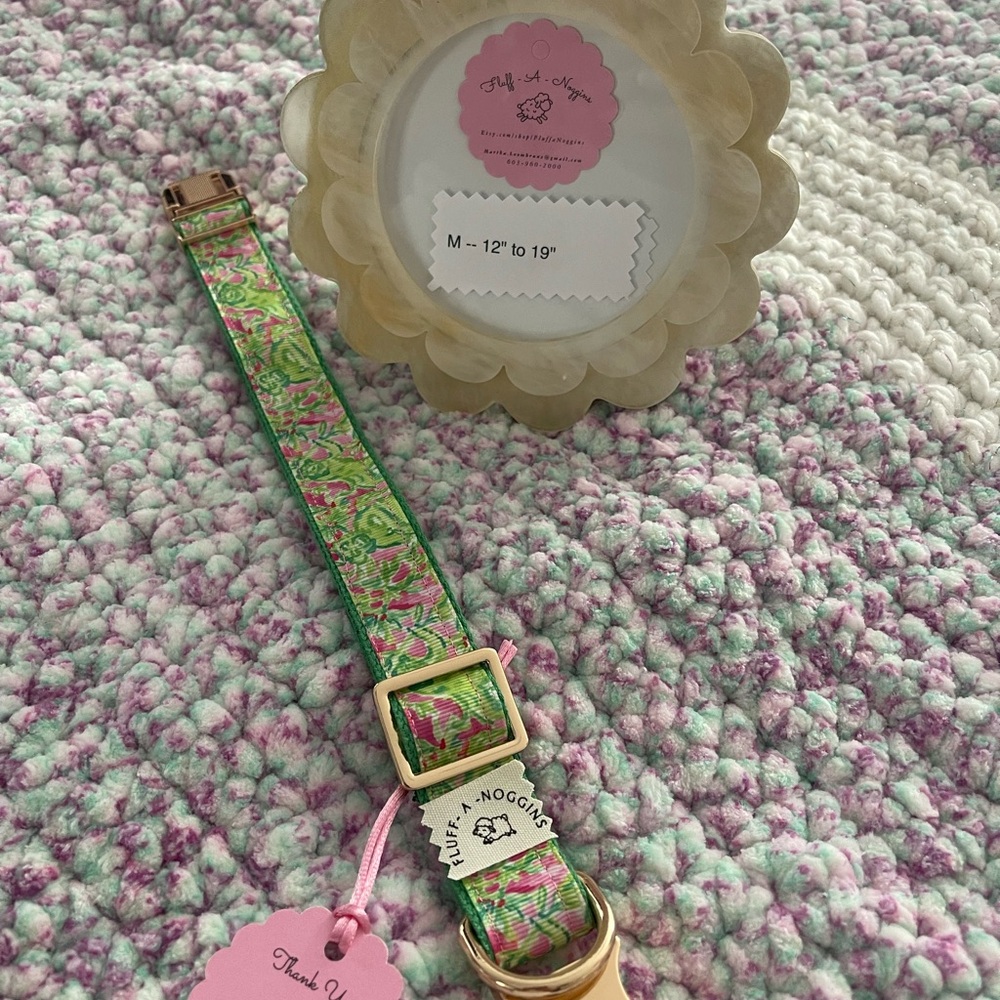 Lilly Pulitzer inspired dog collars 12”-19”